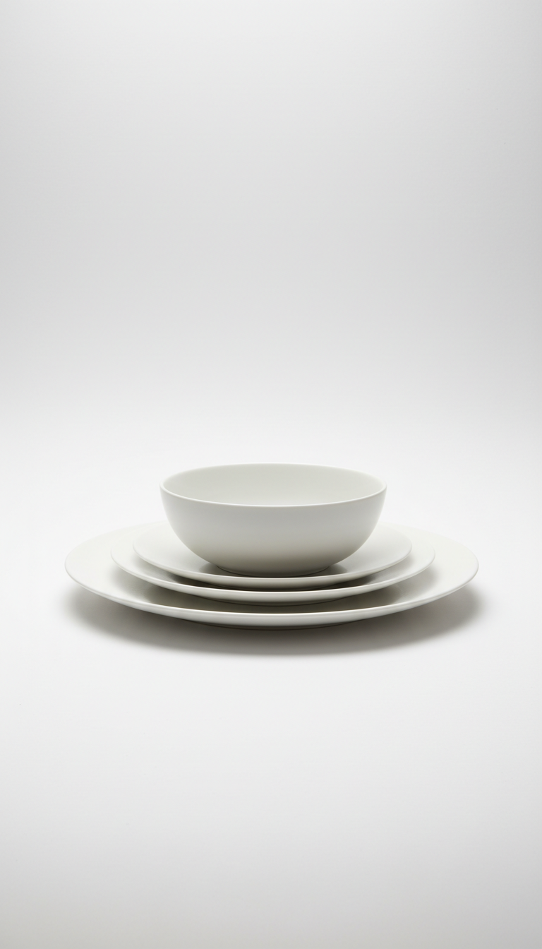 White porcelain minimalist dinner set