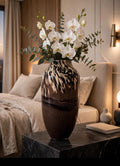 ARTHEMES Terra - Brown Marbled Art Glass Vase