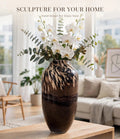 ARTHEMES Terra - Brown Marbled Art Glass Vase
