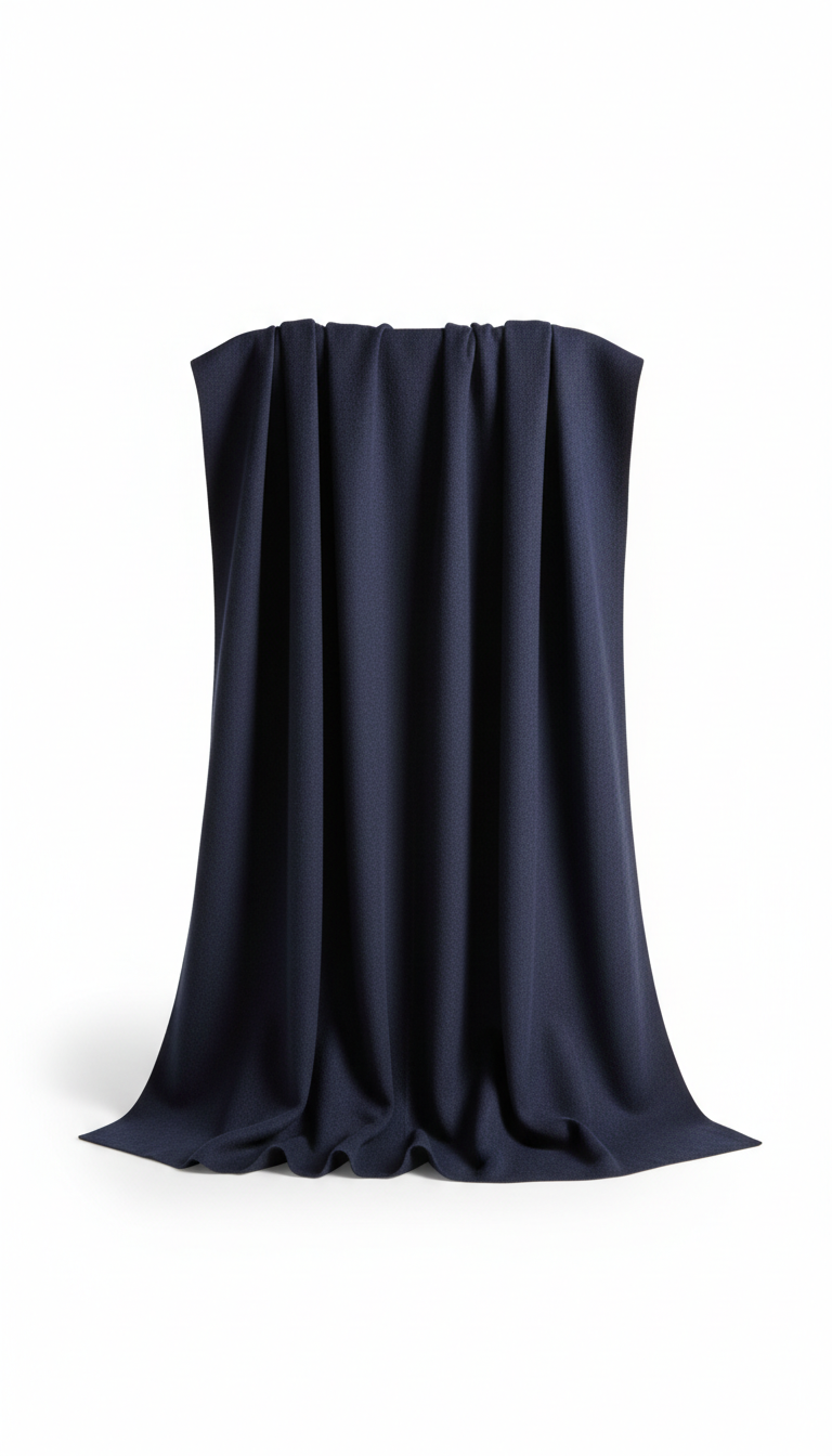 Navy wool cashmere throw